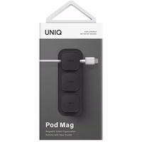 UNIQ Pod Mag magnētiskais kabeļu organizators + bāze tumši pelēks/ogļu tumši pelēks