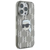 Karl Lagerfeld IML Karl galvas elektroplēts iPhone 16 Pro apvalks - melns