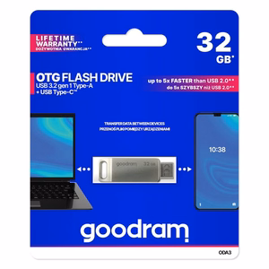 GOODRAM pendrive OTG USB A + Type C ODA3 32GB USB3.2