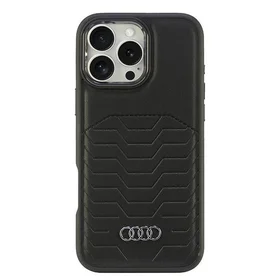Audi Sintētiskās ādas Magnētiskais iPhone 16 Pro Max 6.9" melns/melns cietais apvalks AU-TPUPCMIP16PM-GT/D3-BK