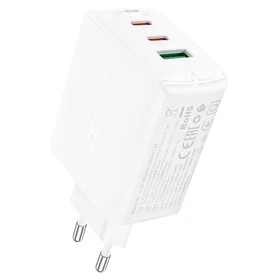 Acefast ātrais lādētājs GaN (2xUSB-C / USB-A) PPS / PD / QC4+ 65W balts (A41)