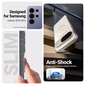 Crong Hybrid Clear Magnetic MagSafe vāciņš ierīcei Samsung Galaxy S26 Ultra, caurspīdīgs
