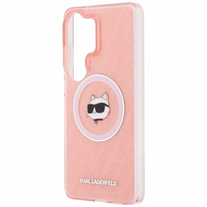 Karl Lagerfeld maciņš IML Repeated Choupette MagSafe priekš Samsung Galaxy S26 Ultra rozā