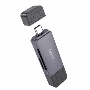 Atmiņas karšu lasītājs Hoco HB45 USB-C/USB-A 2-in-1 USB2.0 pelēks