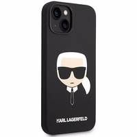 Karl Lagerfeld Silikona Karl's Head Magnētiskais viedtālruņa apvalks iPhone 14 Plus - melns