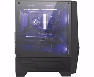 MSI MAG FORGE 100M vidēja torņa spēļu datora korpuss, melns, 2× 120 mm ARGB PWM ventilators, 1× 120 mm ventilators, ARGB Hub, Mystic Light Sync, rūdīts stikla panelis, ATX/mATX/mini-ITX