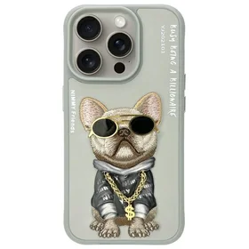 Nimmy Glasses Cool Dog apvalks iPhone 15 Pro Max - pelēks