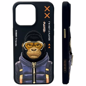 Nimmy Cool&Cute 2.0 pērtiķa apvalks iPhone 15 Pro - melns