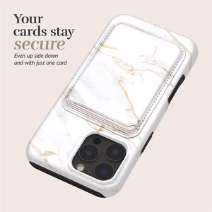 MIO White Marble Magsafe Case Compatible Card Holder