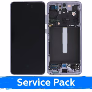 LCD displejs saderīgs ar Samsung G990 S21 FE 5G ar rāmi / Lavender / (Service Pack)