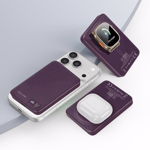 Blavec BJ-04 10000 mAh plāns magnētisks ārējais akumulators ar MagSafe, 13,5 mm, USB-C, 22,5 W, 3 vienā (PBBJ04-MC5P) (krāsa: violeta)