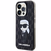 KARL LAGERFELD KLHCP15LHNKMKLK IPHONE 15 PRO 6.1 "MELNS/MELNS MACIŅŠ MONOGRAM ICONIK