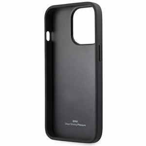 BMW Leather Stamp macins priekš iPhone 14 Pro - Melns