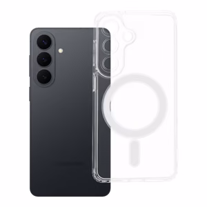 CLEAR MAG COVER viedtālruņa apvalks ar kameras aizsardzību, saderīgs ar Magnētisko SAMSUNG S26 Edge caurspīdīgs