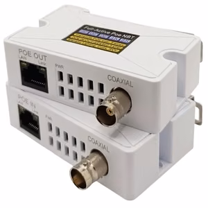 PoE 10/100 Mb/s tīkla pagarinātājs pa koaksiālo kabeli, līdz 500 m