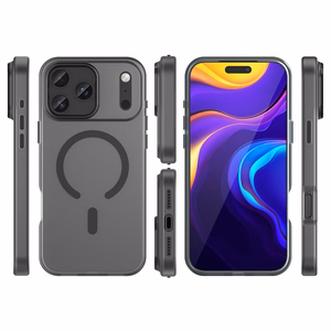 Magnētiskais abrazīvais viedtālruņa apvalks iPhone 17 Pro Max, saderīgs ar MagSafe - matēts melns