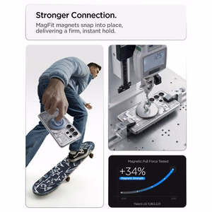Spigen Ultra Hybrid Mag Zero One vāciņš ierīcei Samsung Galaxy S26 Ultra, ar MagSafe, caurspīdīgs un balts