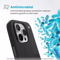 Speck Presidio2 Grip - iPhone 16 Pro maciņš (melns / Slate pelēks / balts)