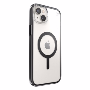 Speck Presidio Perfect-Clear with Impact Geometry + MagSafe vāciņš ierīcei iPhone 15 Plus / 14 Plus, ar Microban pretmikrobu aizsardzību, “Clear / Black” krāsu kombinācija