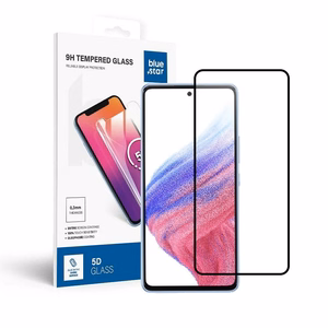 Aizsargstikls Blue Star - SAMSUNG A53 5G ar pilnu ekrānu (ar pilnu līmējumu, ar rāmi, mazā izmēra) - melns