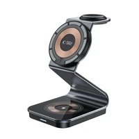 Tech-Protect QI15W-A29 3-in-1 induktīvais lādētājs ar MagSafe viedtālrunim / Apple Watch / AirPods - Melns