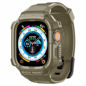 Spigen Rugged Armor Pro - Siksniņa ar korpusu Apple Watch Ultra 49 mm (Vintage Khaki)