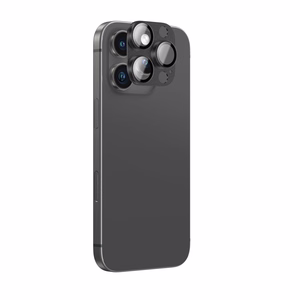 AmazingThing aviācijas klases sakausējuma rūdītais stikls objektīvam iPhone 16 Pro / 16 Pro Max - melns