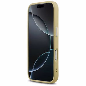 Guess Mirdzošs Trīsstūra Logotips Magnētiskais viedtālruņa apvalks iPhone 17 Pro zelta