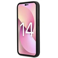 Karl Lagerfeld Saffiano Choupette Head Patch viedtālruņa apvalks iPhone 14 Pro - melns