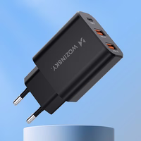 Wozinsky CWCUCUCB 30W USB-C / 2 x USB-A sienas lādētājs - melns