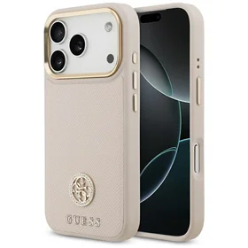 Guess Graudains Strass Logotips Magnētiskais viedtālruņa apvalks iPhone 17 Pro - rozā