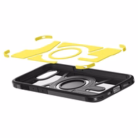 Spigen Tough Armor viedtālruņa apvalks ar MagSafe iPhone 16e ar statīvu - melns