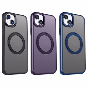 Viedtālruņa apvalks Mag Ring ar rotējošu gredzenu iPhone 15 Pro 6,1" violets