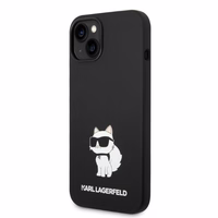 Karl Lagerfeld silikona Choupette viedtālruņa apvalks iPhone 14 Plus - melns