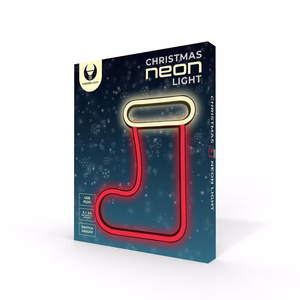Neon LED CHRISTMAS SOCK balts sarkans FLNE23 Forever Light