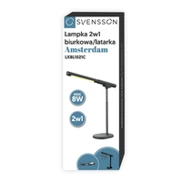 Svensson Desk lamp/flashlight 2in1 AMSTERDAM magnetic-detatchable 8W black