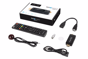 Mini DVB-T2 HEVC H.265 uztvērējs ar HDMI spraudni