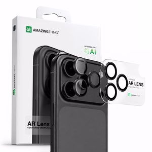 AmazingThing Lens стекло для iPhone 17 Pro / Pro Max с серой алюминиевой рамкой