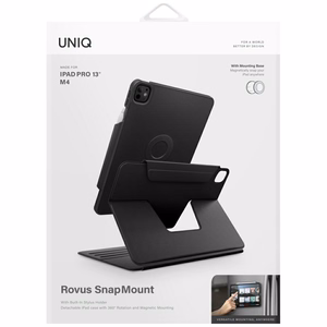 Uniq Rovus Snapmount Magnētiskais 360 Rotējošs Noņemams apvalks iPad Pro 13" 2024 (7. paaudze) - melns