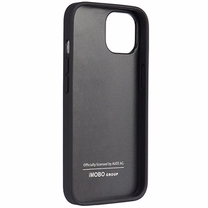 Audi sintētiskās ādas viedtālruņa apvalks iPhone 14 6.1" melns/melns cietais apvalks AU-TPUPPCIP14-TT/D1-BK