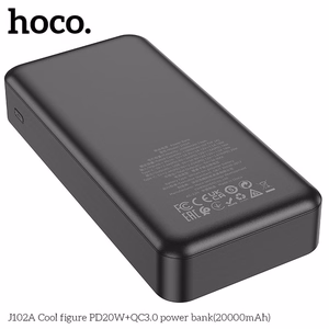 Portatīvais lādētājs (m) Hoco 20000 mAh QC3.0 PD 3A 20W J102A melns