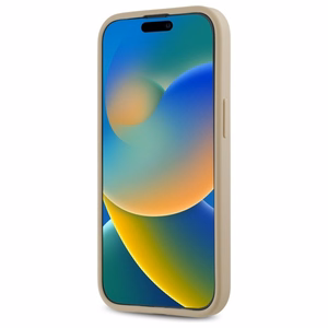 DKNY Quilted Stack Logo viedtālruņa apvalks iPhone 15 - bēšs