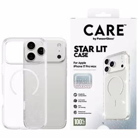 CARE by PanzerGlass Flagship Urban Explorer viedtālruņa apvalks ar baltu MagSafe iPhone 17 Pro Max - caurspīdīgs mirdzums