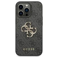 Guess 4G Big Metal Logo viedtālruņa apvalks iPhone 14 Pro Max - pelēks