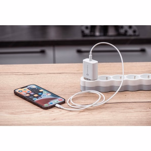 Зарядное устройство Forcell F-Energy USB C QC4.0 PD 3A 20W + кабель USB C - Lightning TFK-TC-20WPD белое