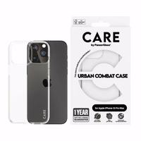 CARE by PanzerGlass Urban Combat viedtālruņa apvalks iPhone 15 Pro Max - caurspīdīgs