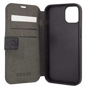 Guess GUBKP13S4GDGR iPhone 13 mini 5.4" pelēks/pelēks grāmatas tipa apvalks 4G Stripe