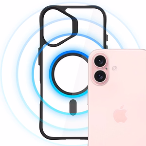 3mk Satin Armor MagCase ar MagSafe iPhone 16 Plus - caurspīdīgs ar melnu rāmi