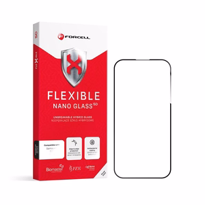 Forcell Elastīgs Nano Stikls 5D iPhone 17 Pro Max melns