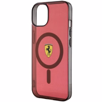 Ferrari FEHMP14SURKR iPhone 14 6.1" sarkans cietais viedtālruņa apvalks daļēji caurspīdīgs magnētiskais (MagSafe)